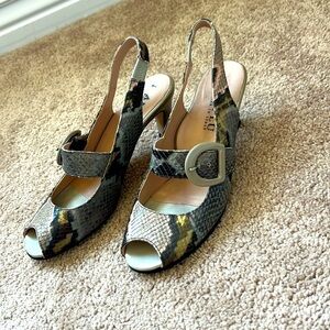 ANYI LU Snake Skin Ladies Leather Pump Heels